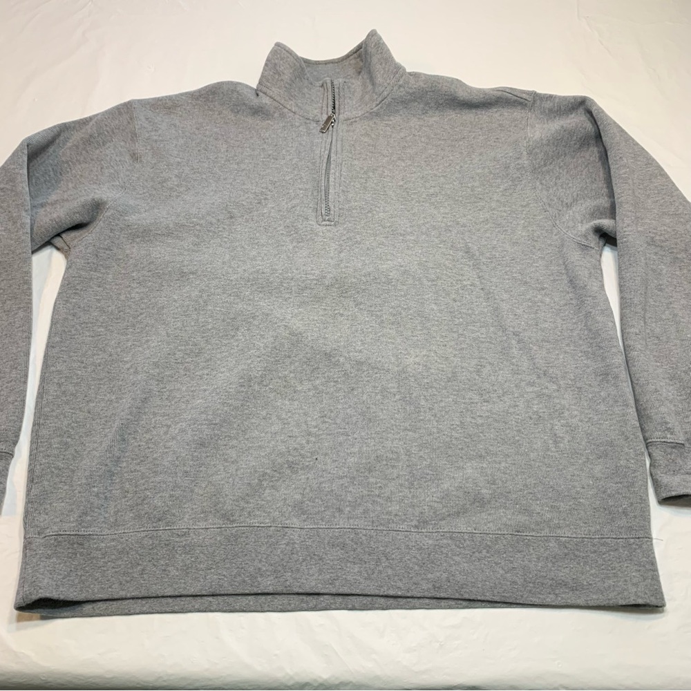 Orvis Gray 1/4 Zip Pullover Cotton Sweater Men’s XL